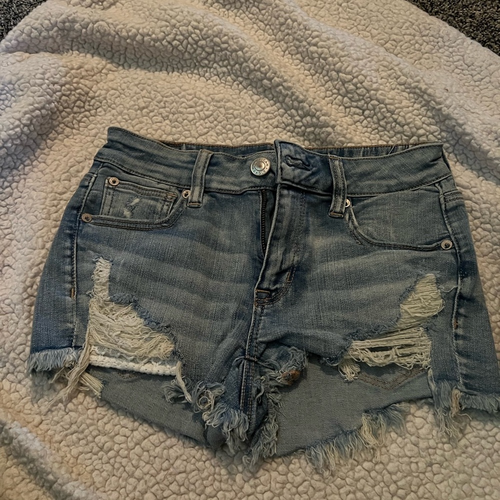 Distressed Denim Shorts